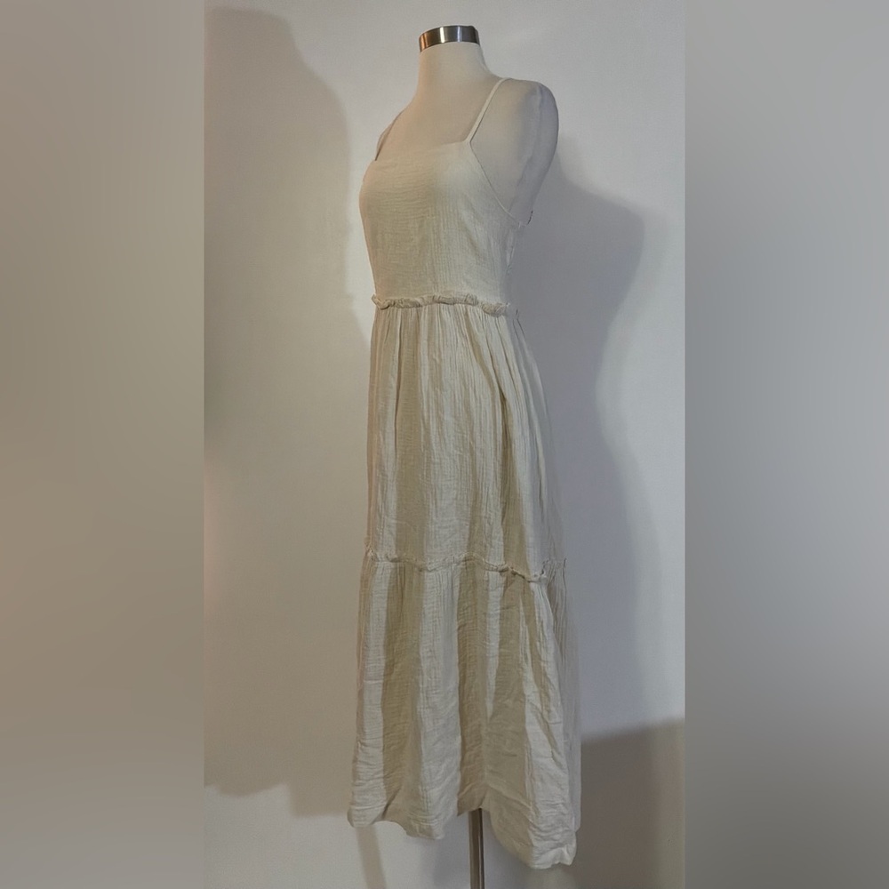 Grade and Gather Sleeveless Tiered Midi Dress in Cream - Picture 4 of 5